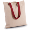 MAKI0277 Shopper piatto in tela con manico a contrasto