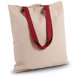 MAKI0277 Shopper piatto in tela con manico a contrasto